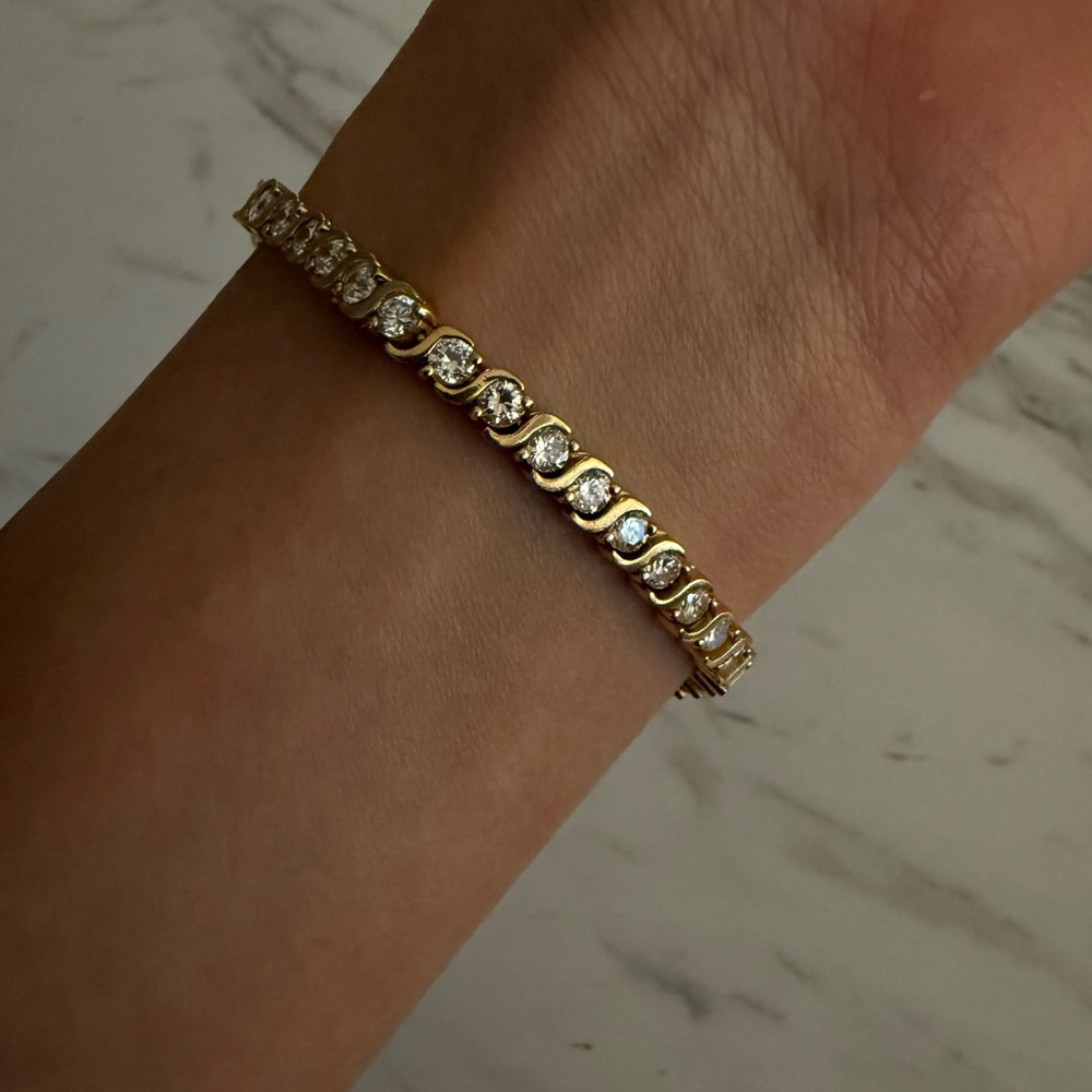 Elegant Sterling Silver with Gold Plated Bracelet